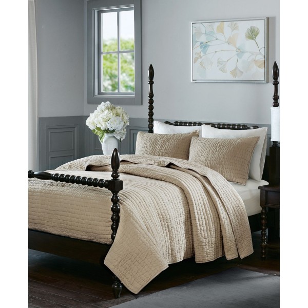 Hand Quilted 3-Pc. Quilt Set, Full/Queen