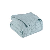 Diamond Pattern All Season Woven Cotton Blanket, King