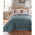 Style Velvet-Embellished Cotton 3 Piece Bedspread Set, Queen