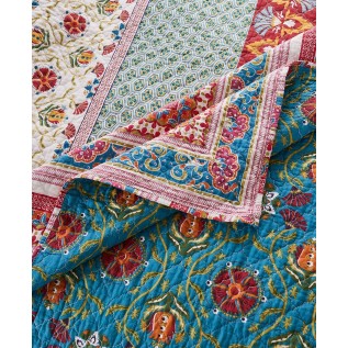 Style Velvet-Embellished Cotton 3 Piece Bedspread Set, Queen