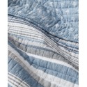 Blue Cotton Reversible 2-Piece Quilt Set, Twin