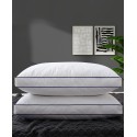 Quilted Feather and Down Gusseted Standard 2 Piece Bed Pillows Set