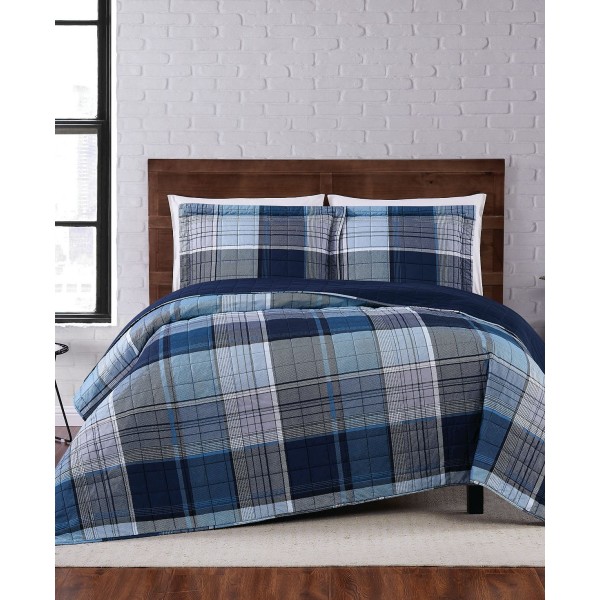 Plaid Twin XL Quilt Set