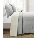 Solid Pick Stitch Yarn Dyed Cotton Woven 3-Piece Quilt Set