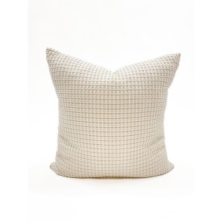 Ivory & Taupe 20x20 Down Cotton Weave Pillow