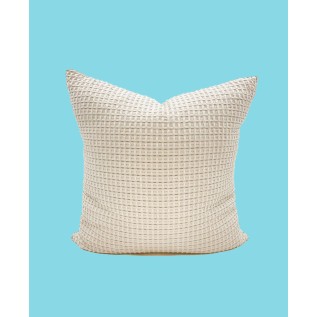 Ivory & Taupe 20x20 Down Cotton Weave Pillow